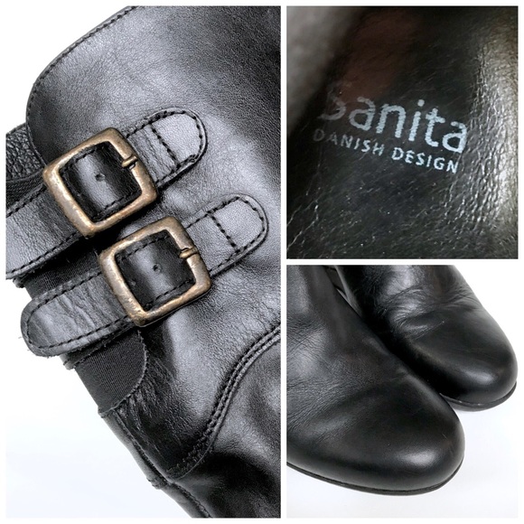 Sanita | Mallory | Black Leather Wedge Boot 39/8.5 - Picture 5 of 8